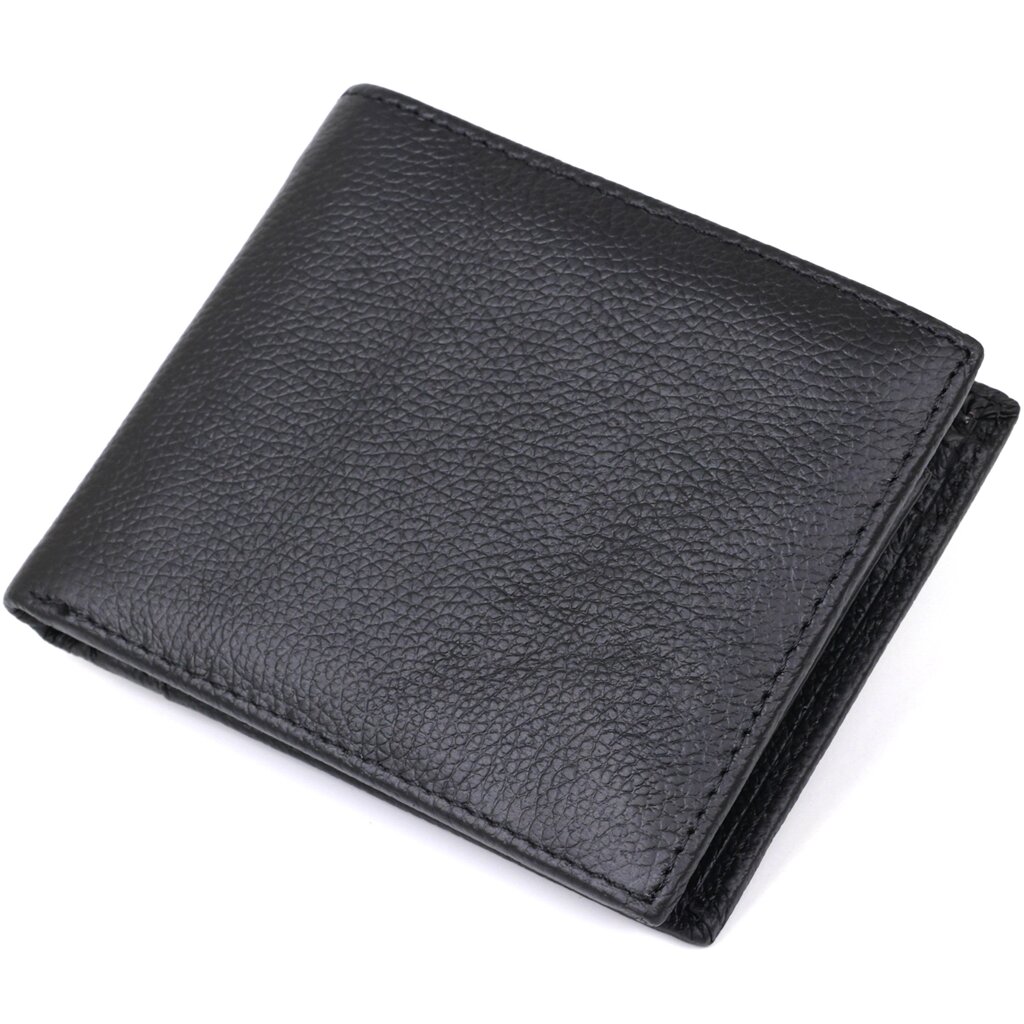 Шкіряний чоловічий гаманець Vintage 20475 Чорний від компанії Shock km ua - фото 1