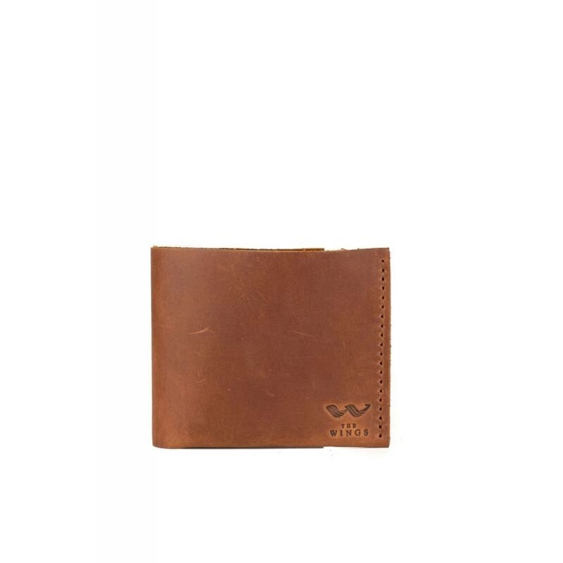 Шкіряний гаманець Mini з монетницею світло-коричневий вінтажний від компанії Shock km ua - фото 1