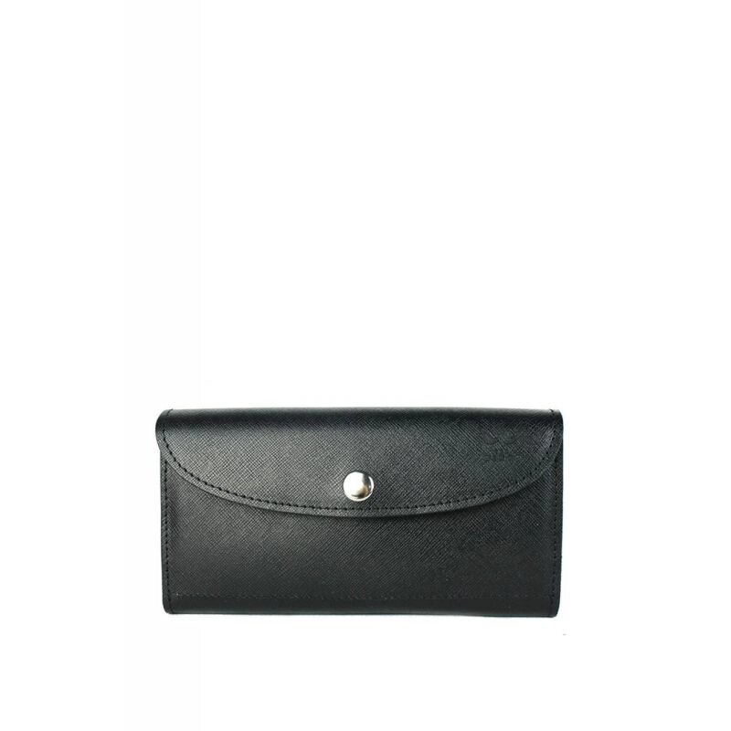Шкіряний гаманець Smart Wallet чорний Саф'яно від компанії Shock km ua - фото 1