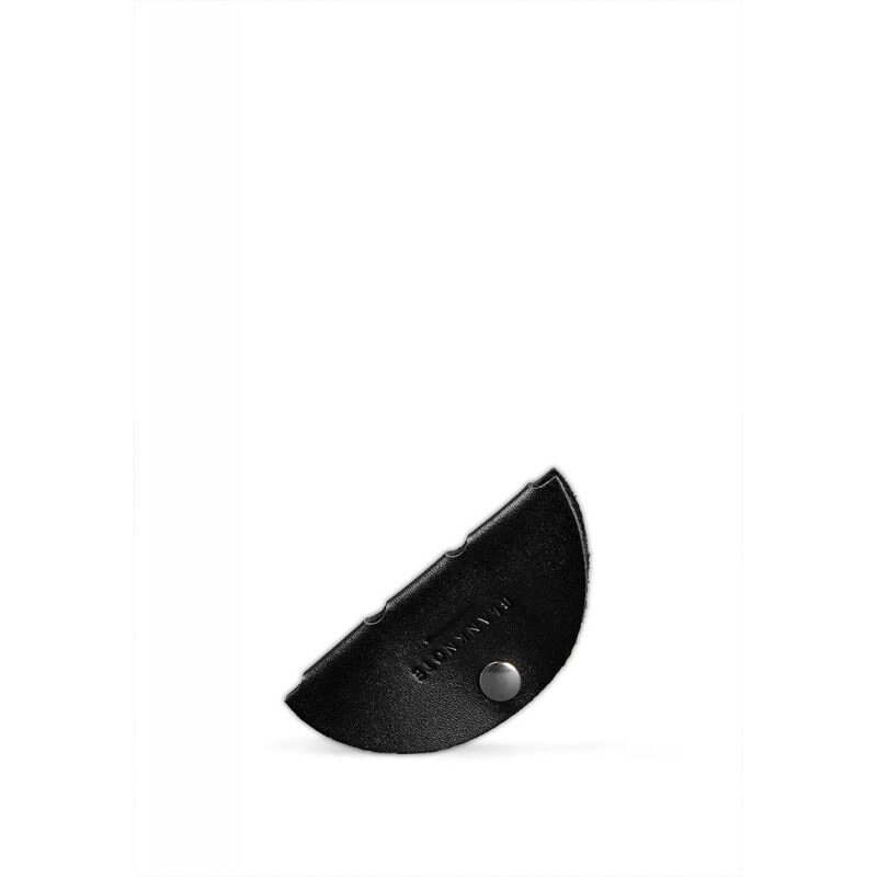 Шкіряний холдер для навушників та проводів вугільно-чорний від компанії Shock km ua - фото 1