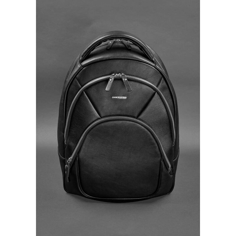 Шкіряний рюкзак чорний краст від компанії Shock km ua - фото 1