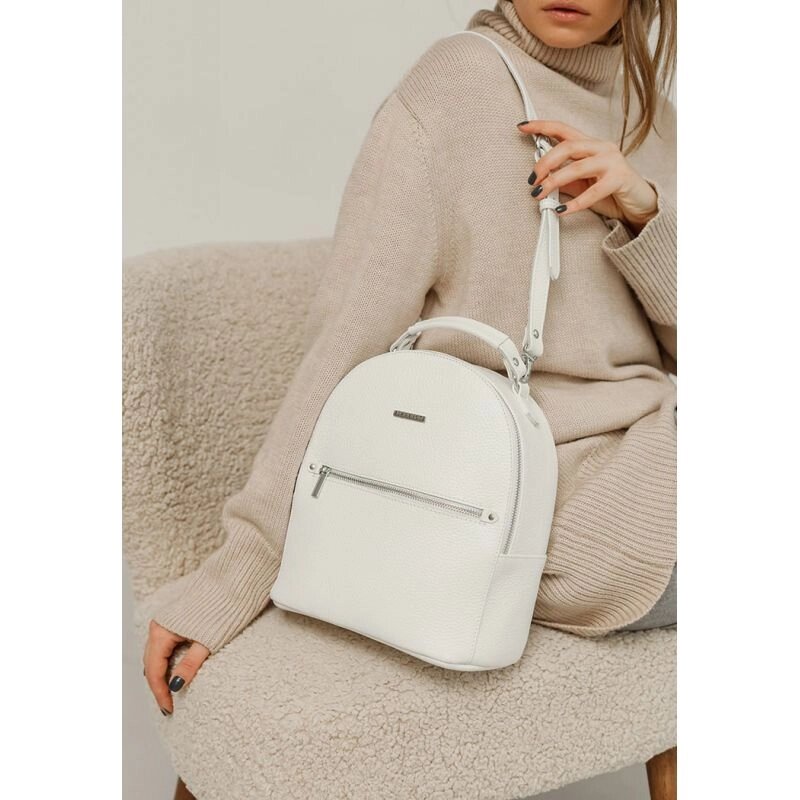 Шкіряний жіночий міні-рюкзак Kylie білий від компанії Shock km ua - фото 1