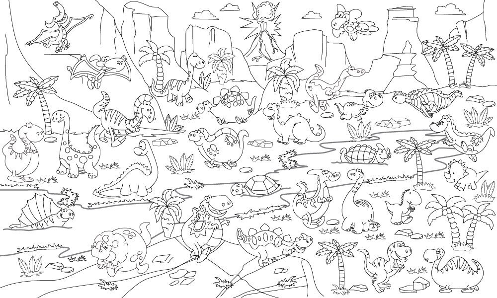 Шпалери-розмальовки Динозаври 60*100 C-100008 від компанії Shock km ua - фото 1