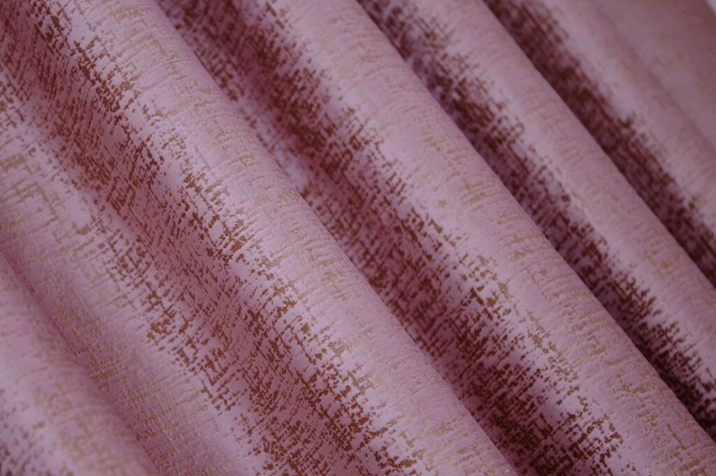 Шторна тканина оксамит (бархат), висота 2,8м. Колір рожевий з золотистим. Код 1126ш від компанії Shock km ua - фото 1