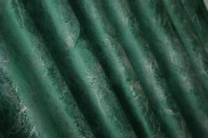 Шторна тканина оксамит (бархат), колекція "Афіна", Туреччина, висота 3м. Колір зелений. Код 1311ш