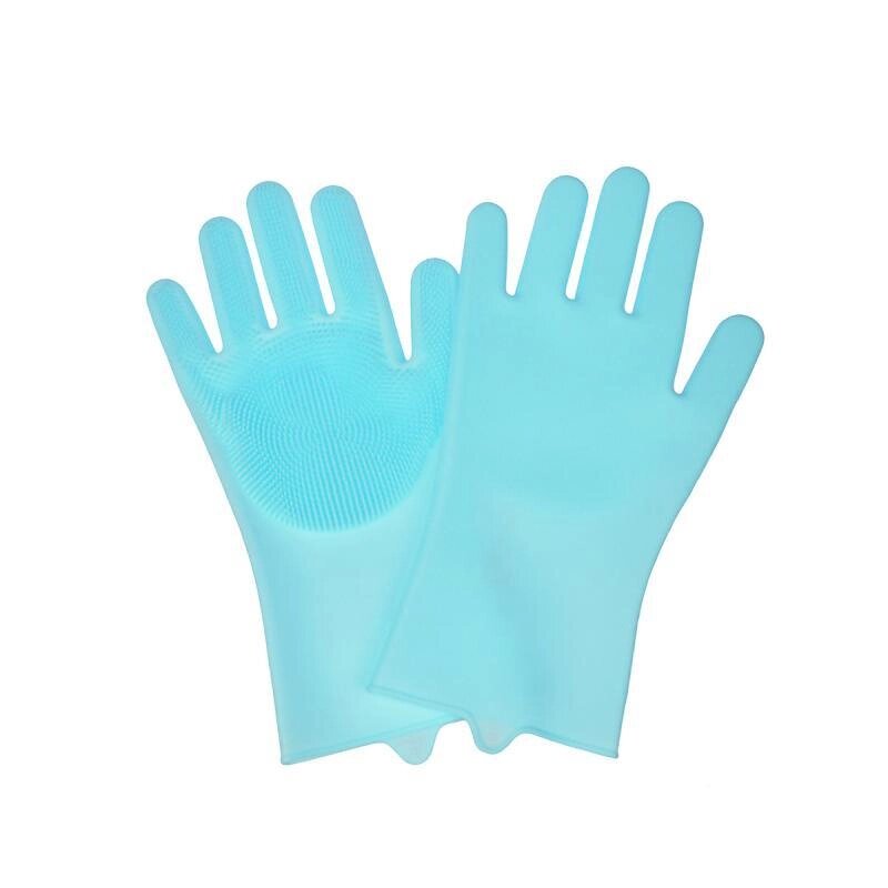 Силіконові рукавички для миття посуду, бірюзовий від компанії Shock km ua - фото 1