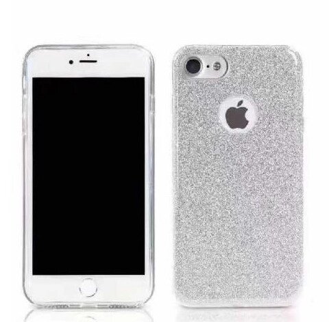 Силіконовий чохол Glitter для iPhone 7 срібло Remax 700201 від компанії Shock km ua - фото 1