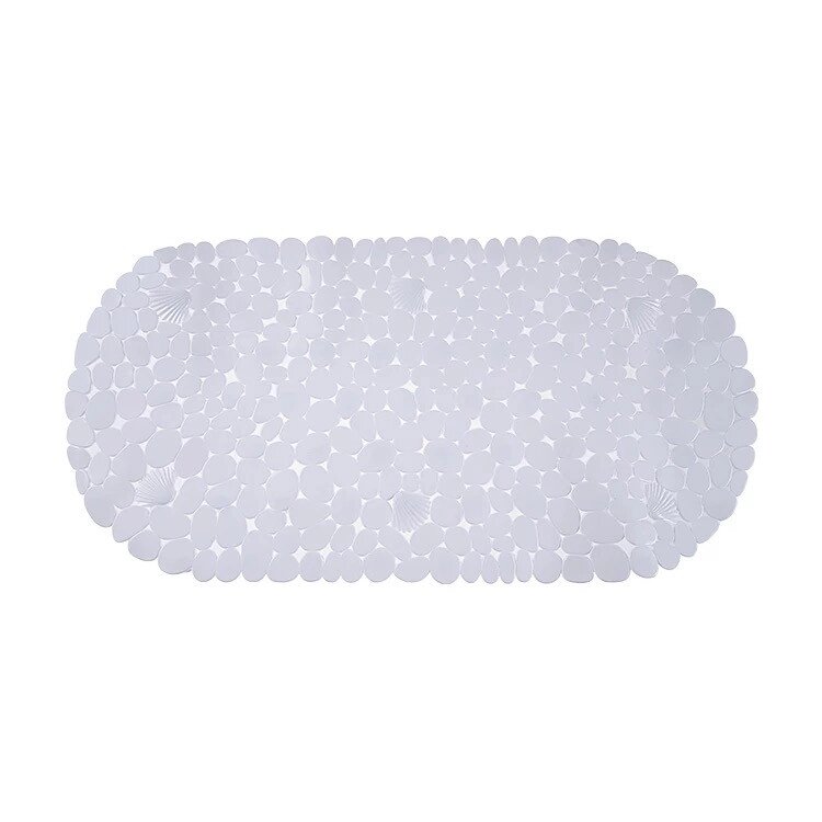 Силіконовий килимок для ванни Bathlux овальної форми, нековзний, люкс якість 69 х 35 см Білий від компанії Shock km ua - фото 1