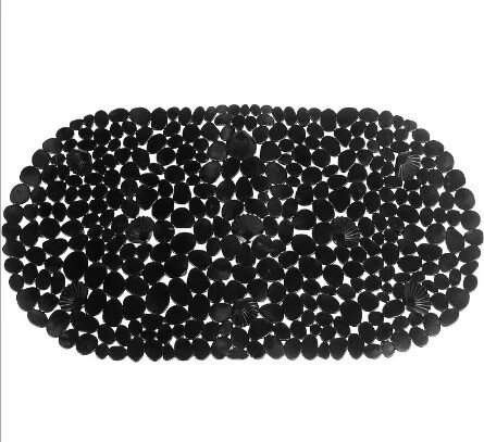 Силіконовий килимок для ванни Bathlux овальної форми, нековзний, люкс якість 69 х 35 см Чорний від компанії Shock km ua - фото 1