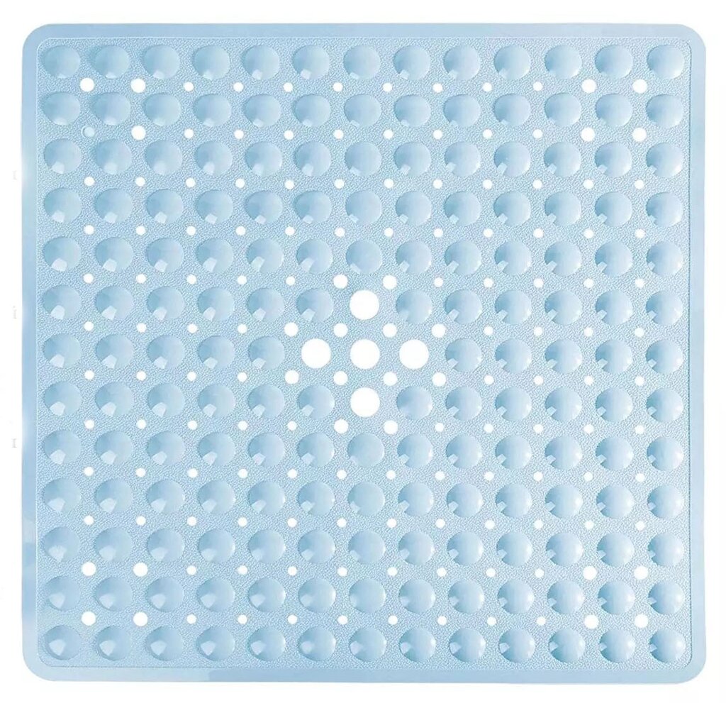 Силіконовий килимок протиковзкий Bathlux на присосках для ванни та душу, квадратний 50х50 см Блакитний від компанії Shock km ua - фото 1