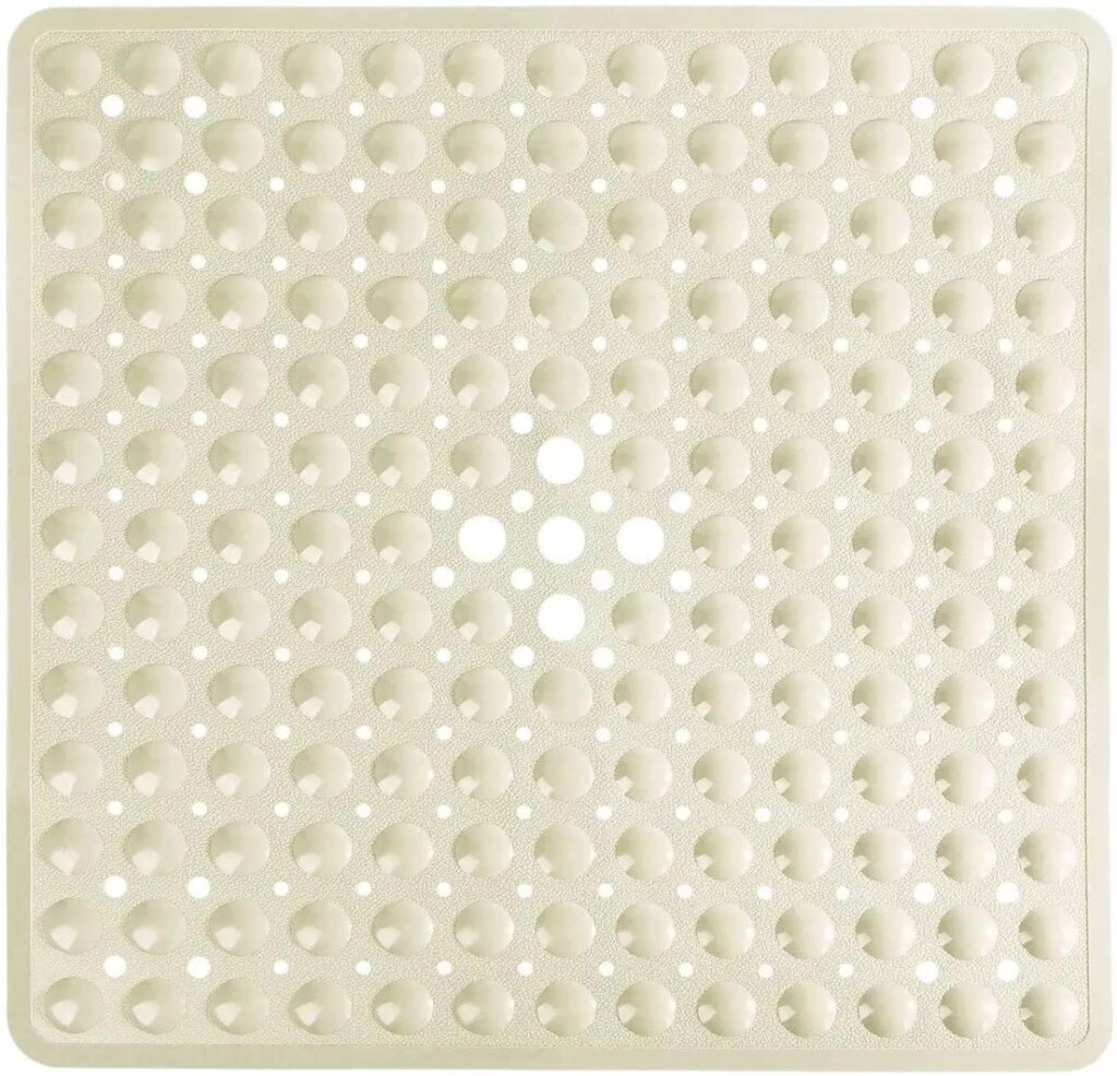 Силіконовий килимок протиковзкий Bathlux на присосках для ванни та душу, квадратний 52*53 см Бежевий від компанії Shock km ua - фото 1