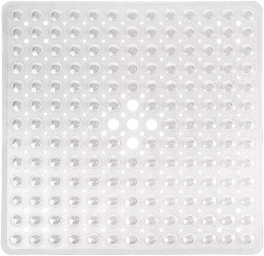 Силіконовий килимок протиковзкий Bathlux на присосках для ванни та душу, квадратний 52*53 см Прозорий від компанії Shock km ua - фото 1