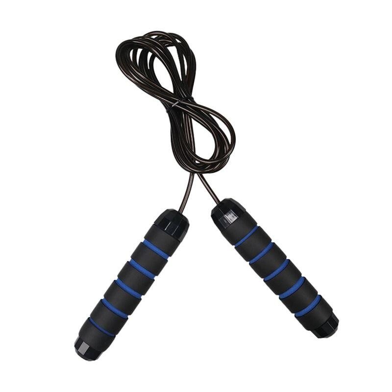 Скакалка для фітнесу, чорно-синя від компанії Shock km ua - фото 1