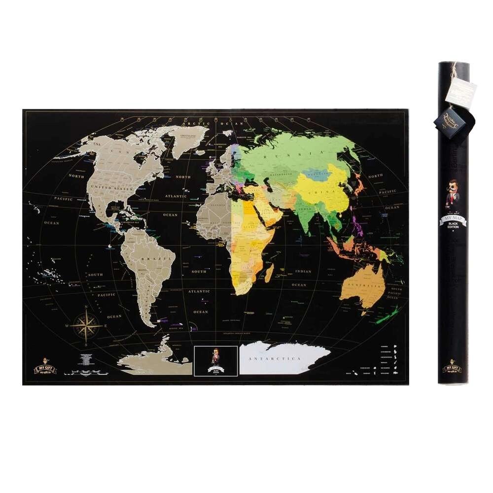 Скретч карта світу BLACK EDITION від компанії Shock km ua - фото 1