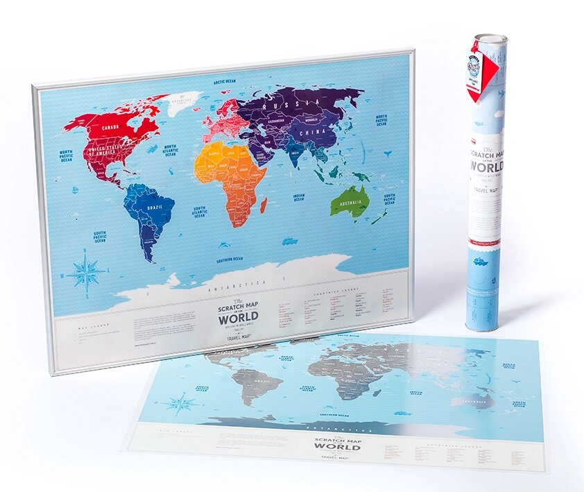Скретч карта світу Travel Map Silver, англійська від компанії Shock km ua - фото 1