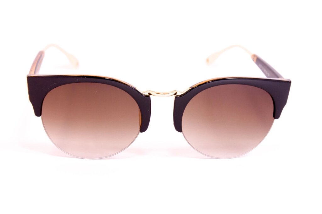 Сонцезахисні окуляри жіночі 8127-1 коричнева лінза від компанії Shock km ua - фото 1