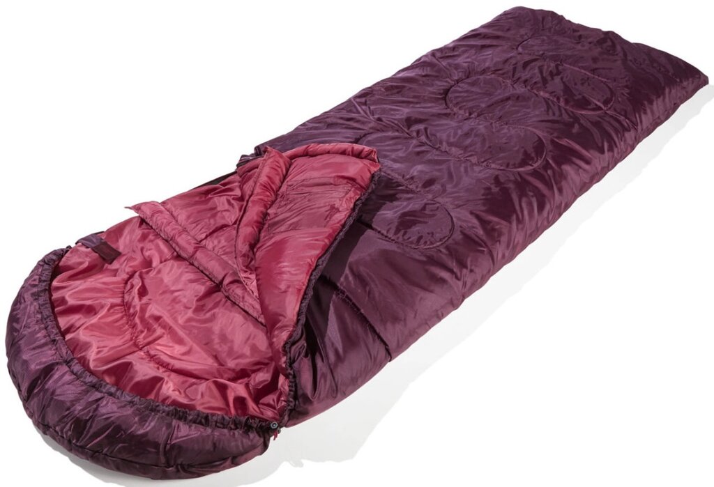 Спальний мішок-ковдра з капюшоном весна осінь — 0.5C Rocktrail бордовий від компанії Shock km ua - фото 1