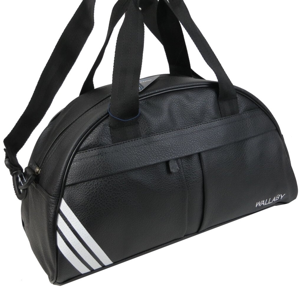 Спортивна сумка для фітнесу зі штучної шкіри 16 л Wallaby 313 чорна від компанії Shock km ua - фото 1
