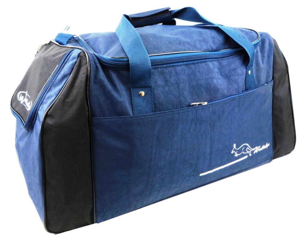Спортивна сумка Wallaby 447-6 синій із чорним, 59 л від компанії Shock km ua - фото 1