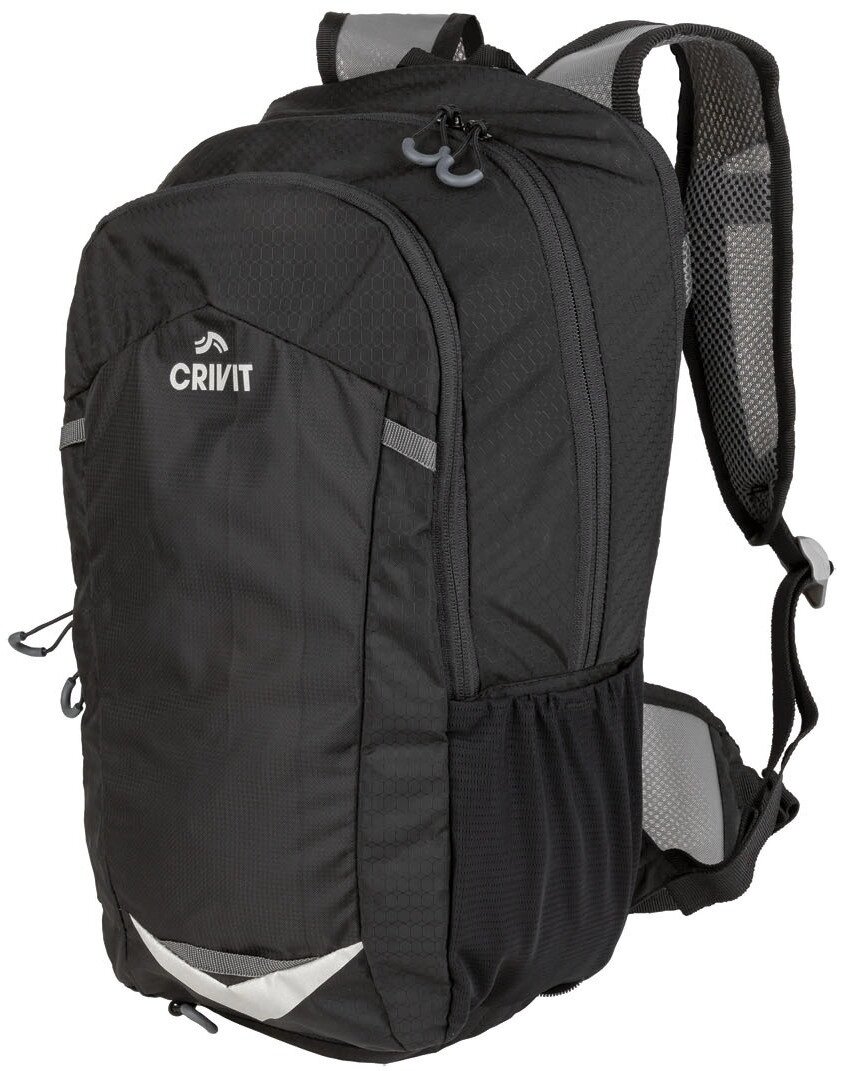Спортивний рюкзак зі збільшенням об'єму та дощовиком Crivit 14+3L чорний від компанії Shock km ua - фото 1