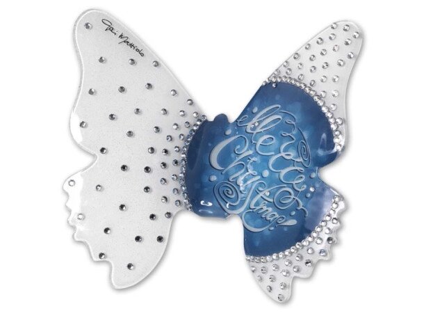 Статуетка "Метелик "Новорічний синій мотив" велика 17 х 8 см від компанії Shock km ua - фото 1