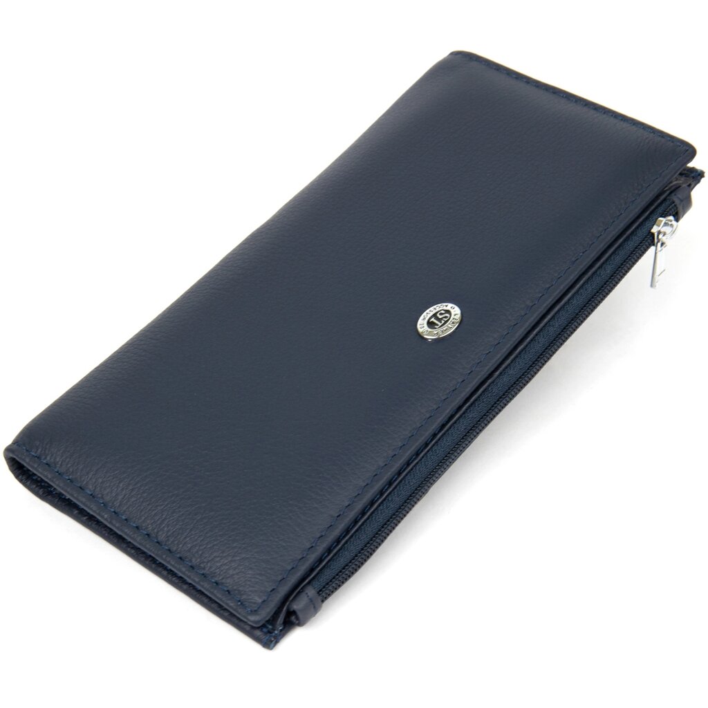 Стильний жіночий шкіряний гаманець ST Leather 19382 Темно-синій від компанії Shock km ua - фото 1