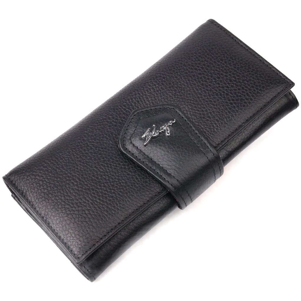 Стильний жіночий складаний гаманець з натуральної шкіри KARYA 21149 Чорний від компанії Shock km ua - фото 1