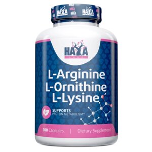 Стимулятор тестостерону Haya Labs L-Arginine L-Ornithine L-Lysine, 100 капсул