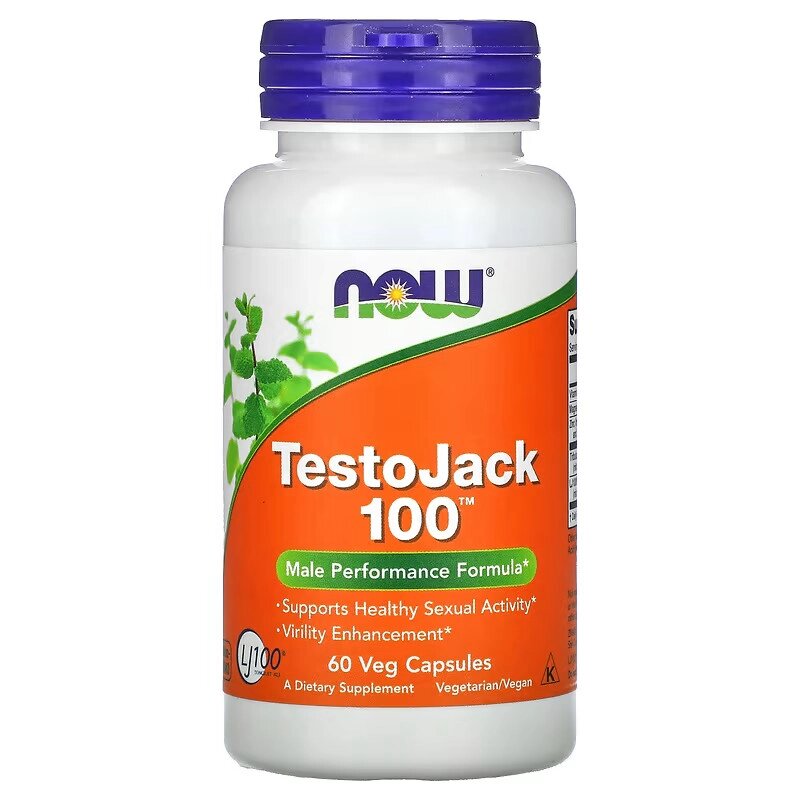 Стимулятор тестостерону NOW Testo Jack 100, 60 вегакапсул від компанії Shock km ua - фото 1