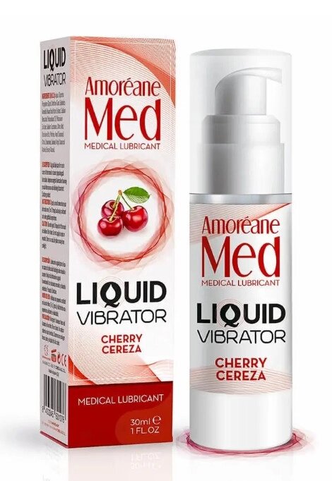 Стимулюючий лубрикант від Amoreane Med: Liquid vibrator - Cherry (рідкий вібратор), 30 ml від компанії Shock km ua - фото 1