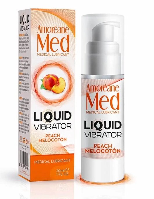 Стимулюючий лубрикант від Amoreane Med: Liquid vibrator - Peach (рідкий вібратор), 30 ml від компанії Shock km ua - фото 1