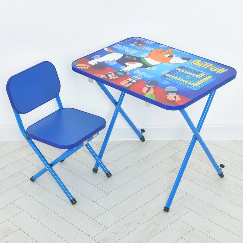 Столик дитячий M-5087-4 2 предмети синій від компанії Shock km ua - фото 1