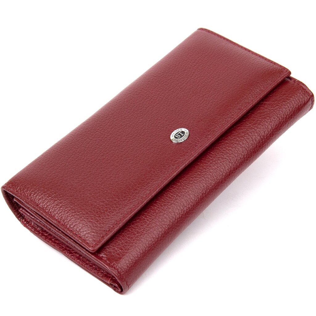 Сучасний гаманець для жінок ST Leather 19392 Темно-червоний від компанії Shock km ua - фото 1