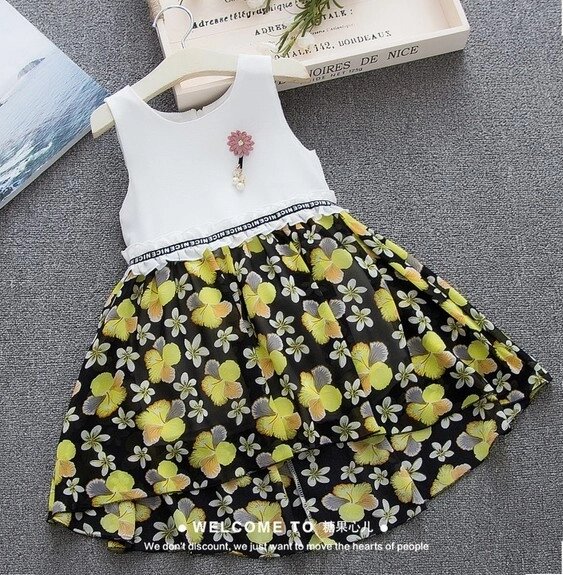 Сукня дитяча літня з жовтими квіточками, розмір 90 від компанії Shock km ua - фото 1