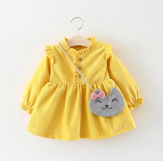 Сукня для дівчинки Cat жовта 1608, розмір 85 від компанії Shock km ua - фото 1