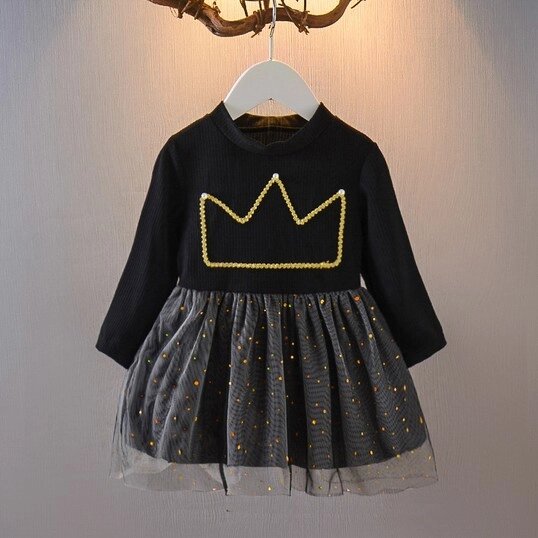 Сукня для дівчинки Crown чорна 1597, розмір 90 від компанії Shock km ua - фото 1