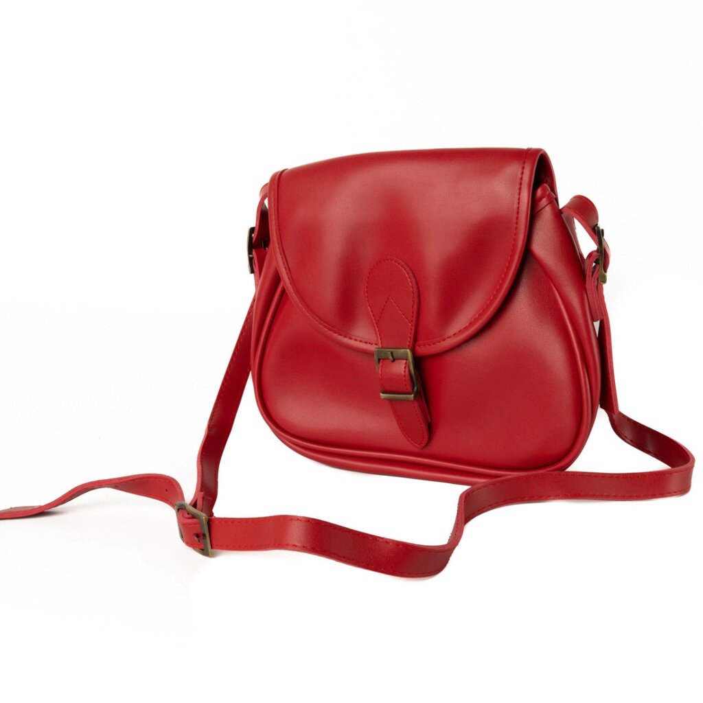 Сумка жіноча через плече з якісної штучної шкіри, стильна сумочка, Червоний від компанії Shock km ua - фото 1