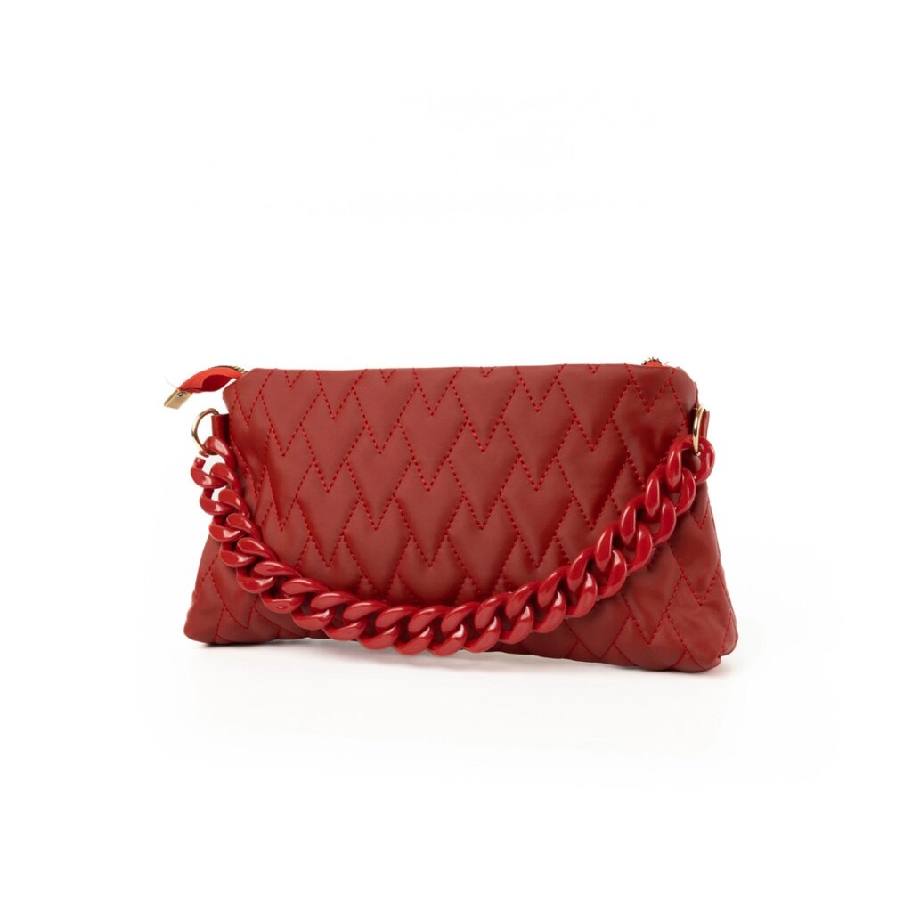 Сумка жіноча стильна, якісна гарна стьобана сумочка з ручкою-ланцюжком, жіночий клатч, Червоний від компанії Shock km ua - фото 1