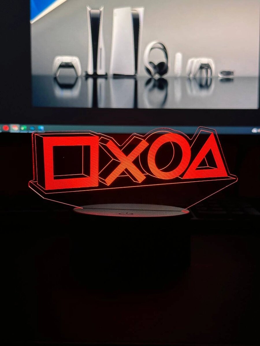 Світильник настільний RGB 3D + пульт (PS Symbol) Lux від компанії Shock km ua - фото 1