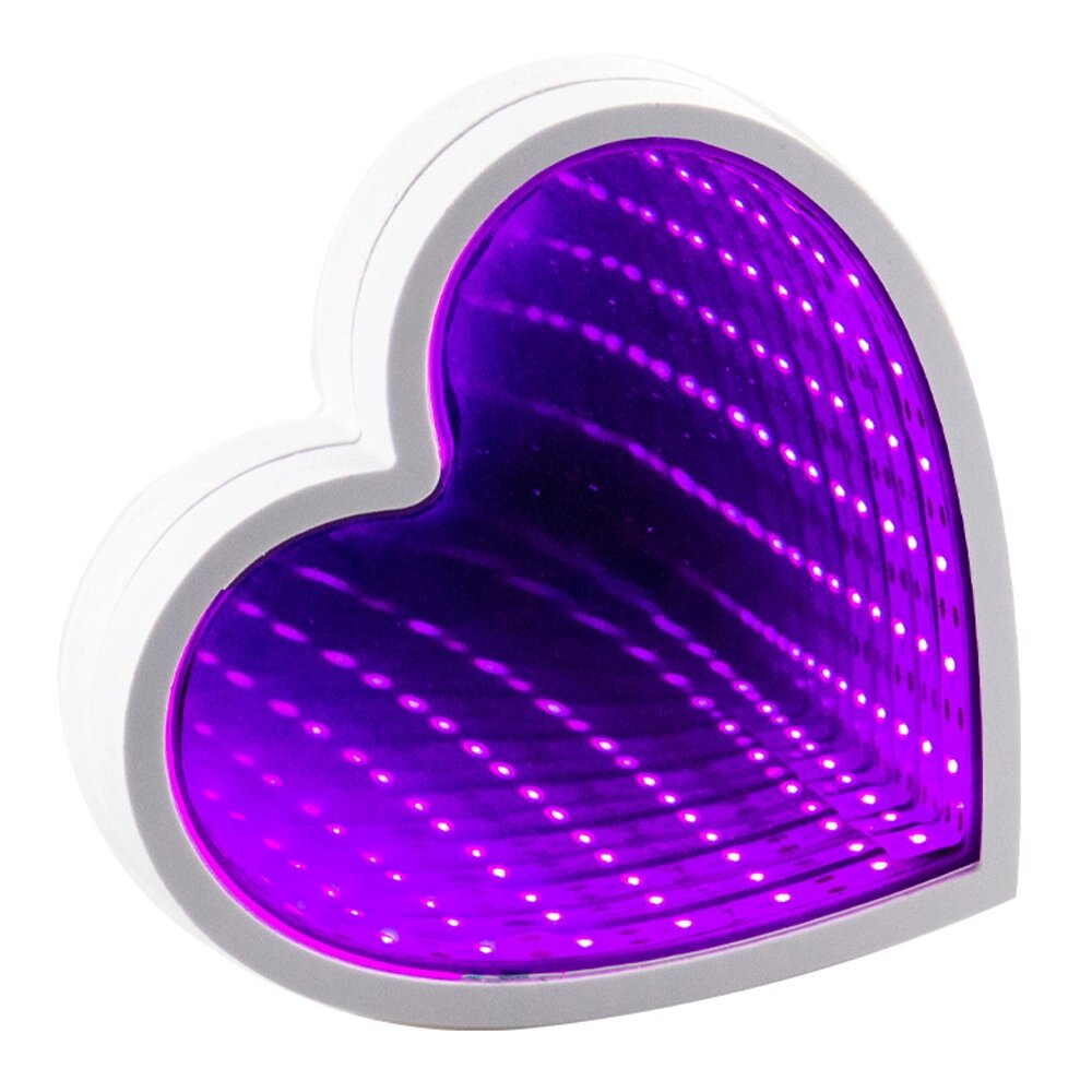 Світильник Нескінченність з USB Серце (малиновий) від компанії Shock km ua - фото 1