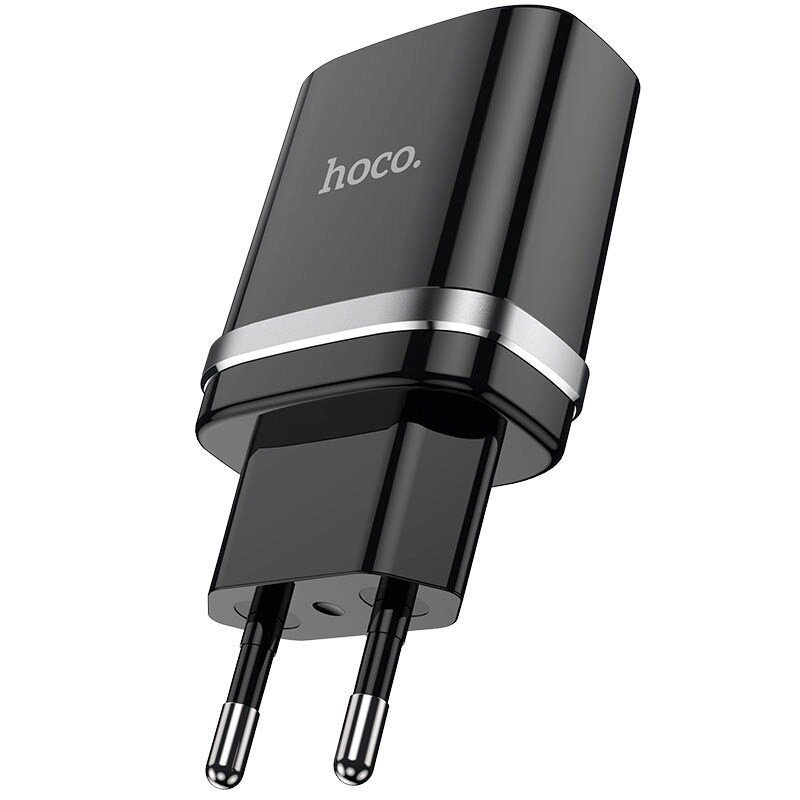 СЗУ HOCO N1 1USB/2.4A + USB - Lightning 12pc, зарядний пристрій Чорний від компанії Shock km ua - фото 1