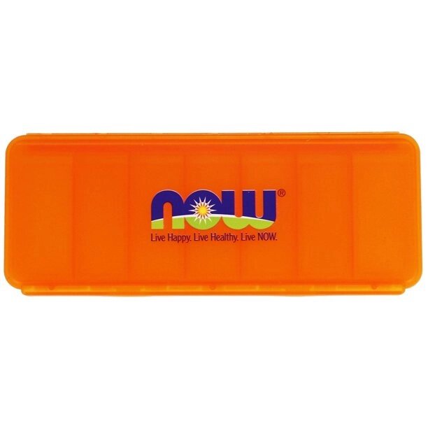 Таблетниця NOW 7-day pill box, Orange від компанії Shock km ua - фото 1