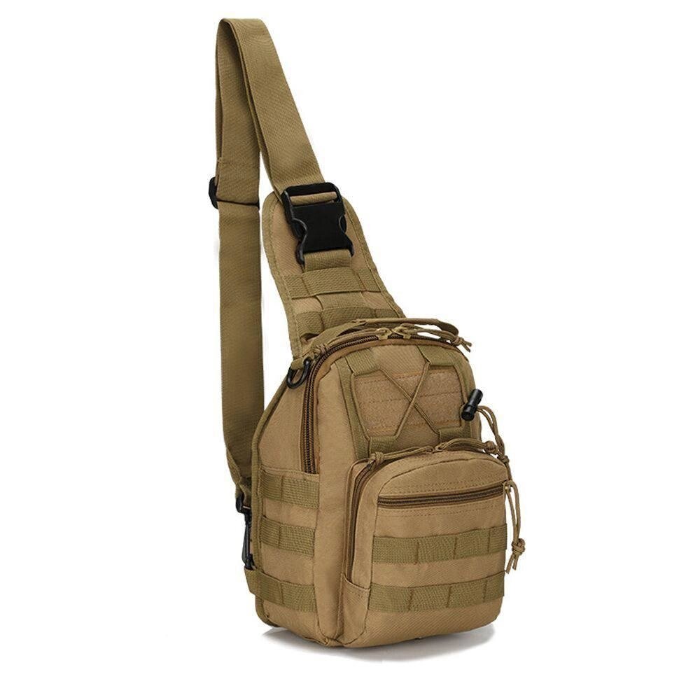 Тактична армійська сумка через плече бежевого кольору, військовий рюкзак на одне плече для зсу від компанії Shock km ua - фото 1