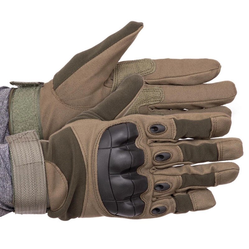 Тактичні рукавиці T-Gloves розмір L олива від компанії Shock km ua - фото 1