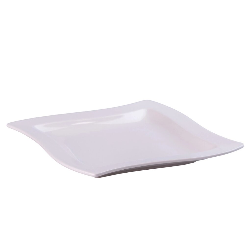 Тарілка плоска квадратна з порцеляни 21 см біла обідня тарілка від компанії Shock km ua - фото 1