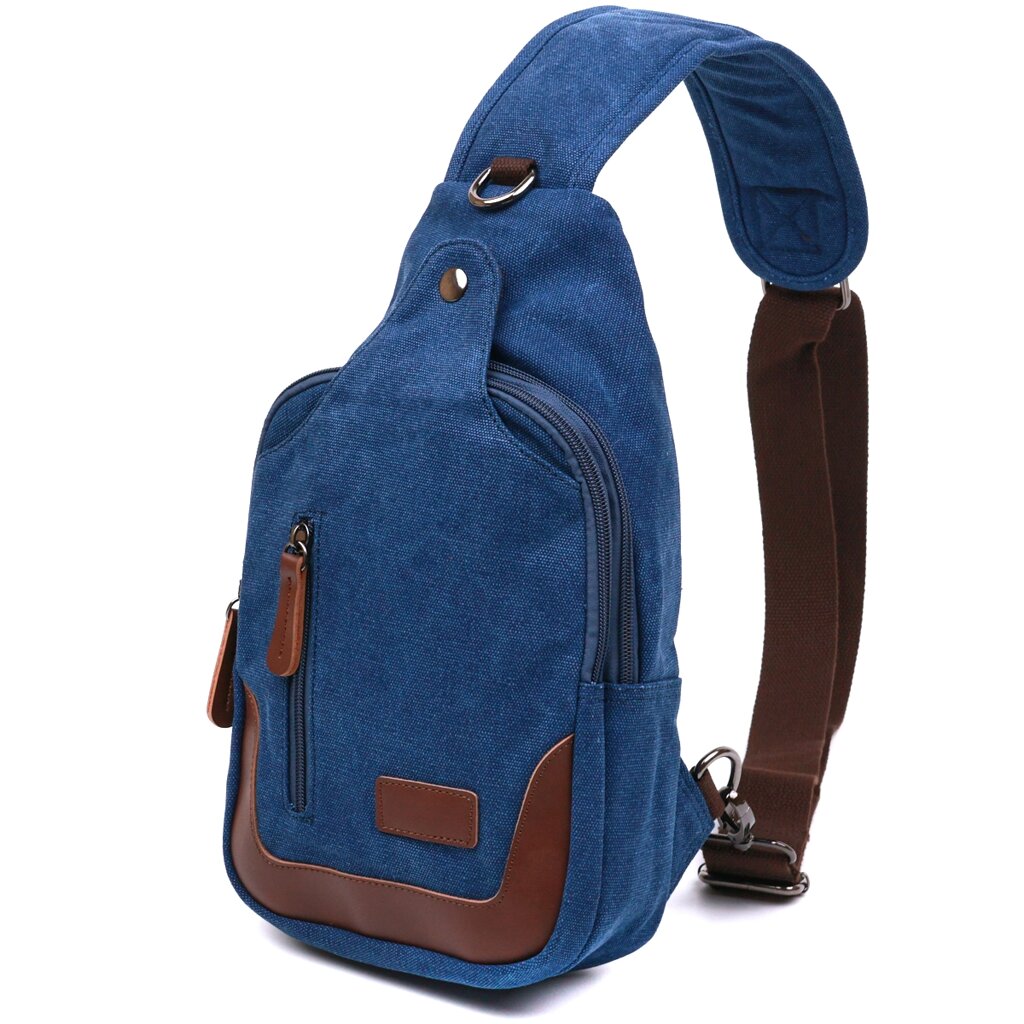 Текстильна чоловіча сумка через плече Vintage 20387 Синій від компанії Shock km ua - фото 1