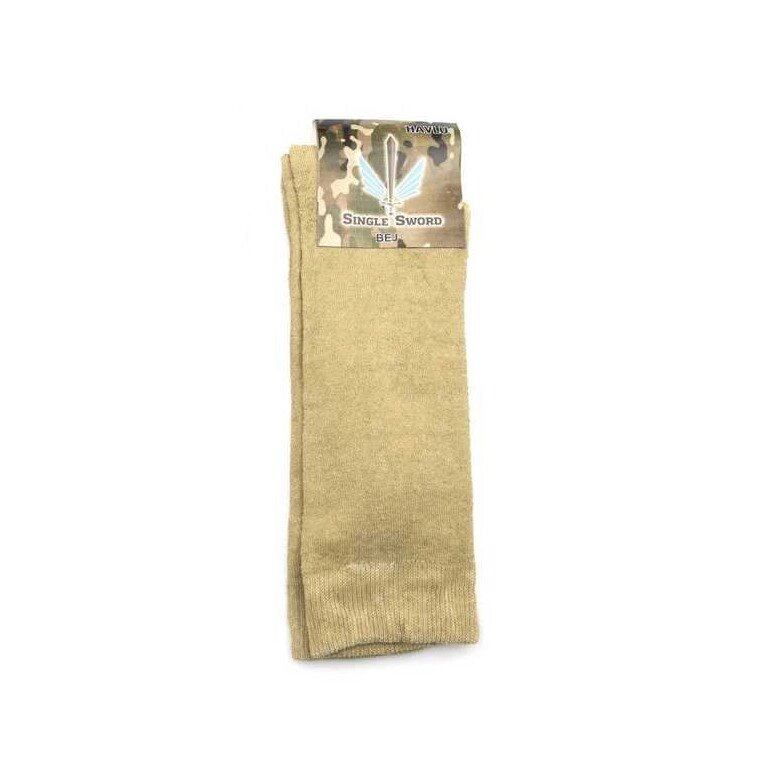 Теплі термошкарпетки Singl Sword з антибактеріальної тканини, тактичні зимові бежеві гольфи для армії зсу, армійські від компанії Shock km ua - фото 1