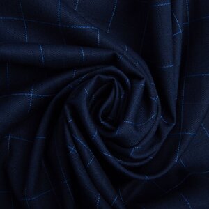 Тканина костюмна Карта темно-синя