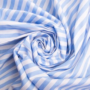 Тканина сорочкова бавовна смуга вузька блакитна