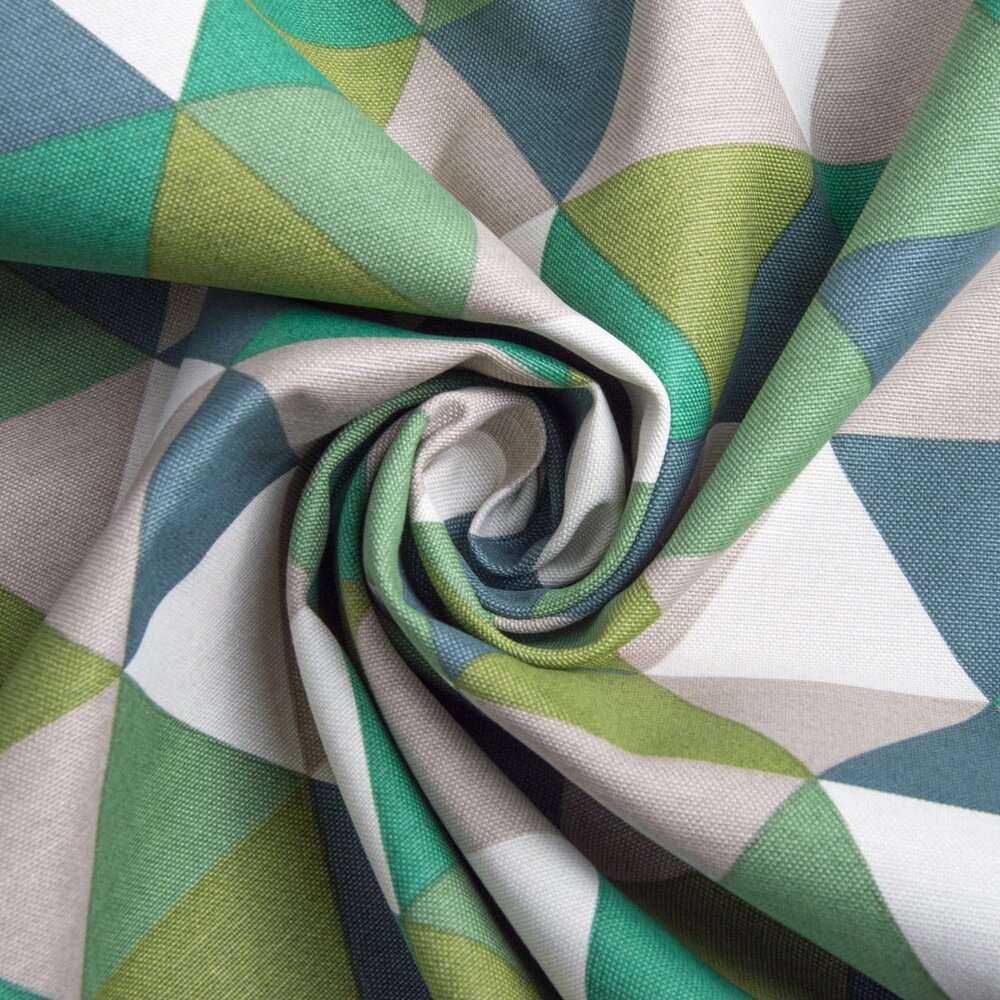 Тканина декоративна Трикутники з водовідштовхувальним просоченням V-06 зелена від компанії Shock km ua - фото 1